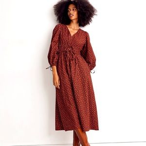 Sophia tie-front Midi Dress in teaberry floral by Madewell